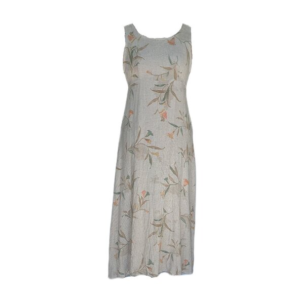 Vintage Linen Blend Maxi Dress - Picture 1 of 7